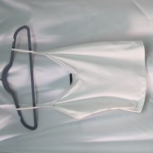 Zara white v neck tank top with mesh detailing.